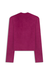 Blusa Jersey Leather Drapped Long Fucsia