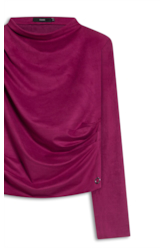 Blusa Jersey Leather Drapped Long Fucsia