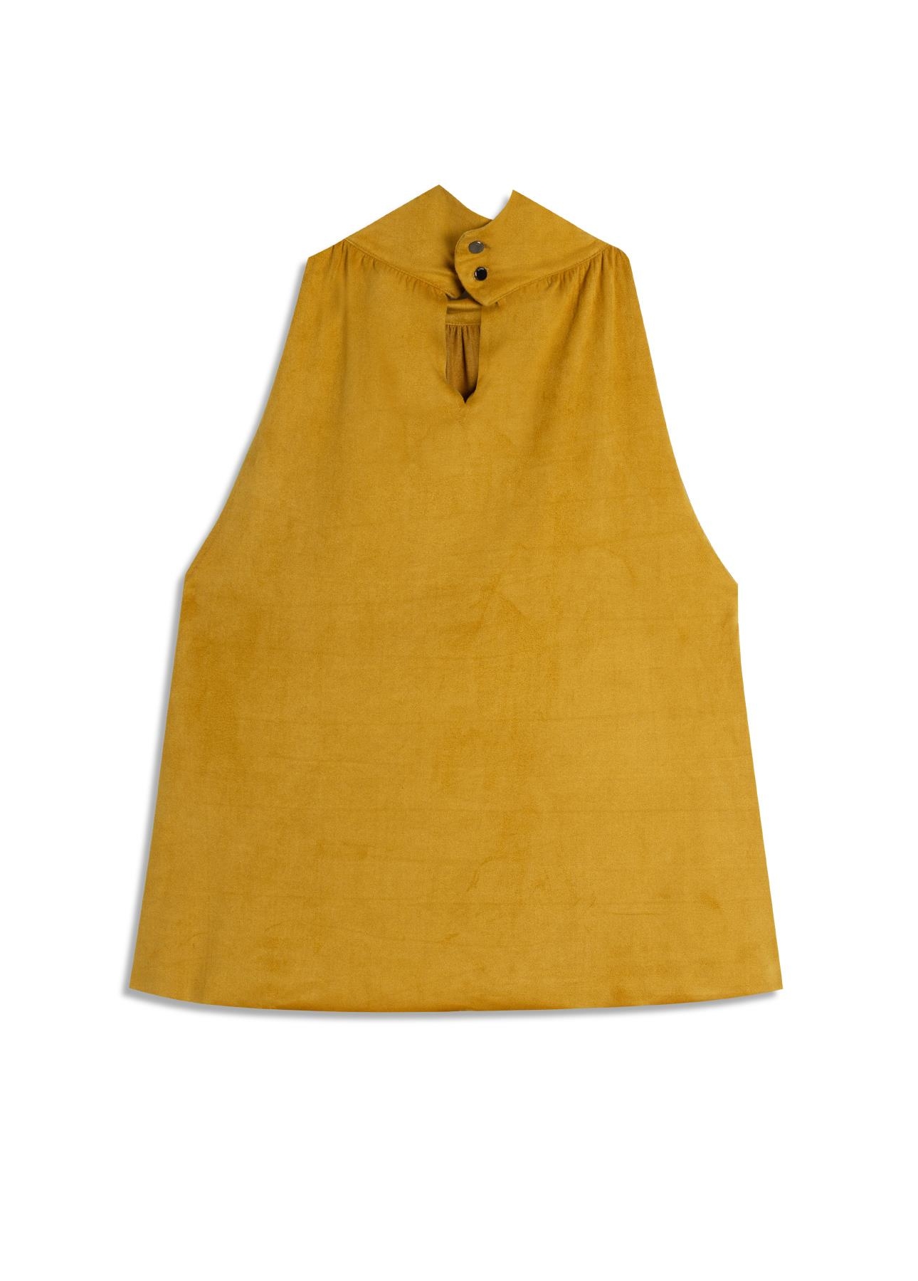 Blusa Jersey Leather Halter Mostarda