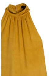 Blusa Jersey Leather Halter Mostarda