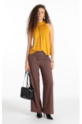 Blusa Jersey Leather Halter Mostarda