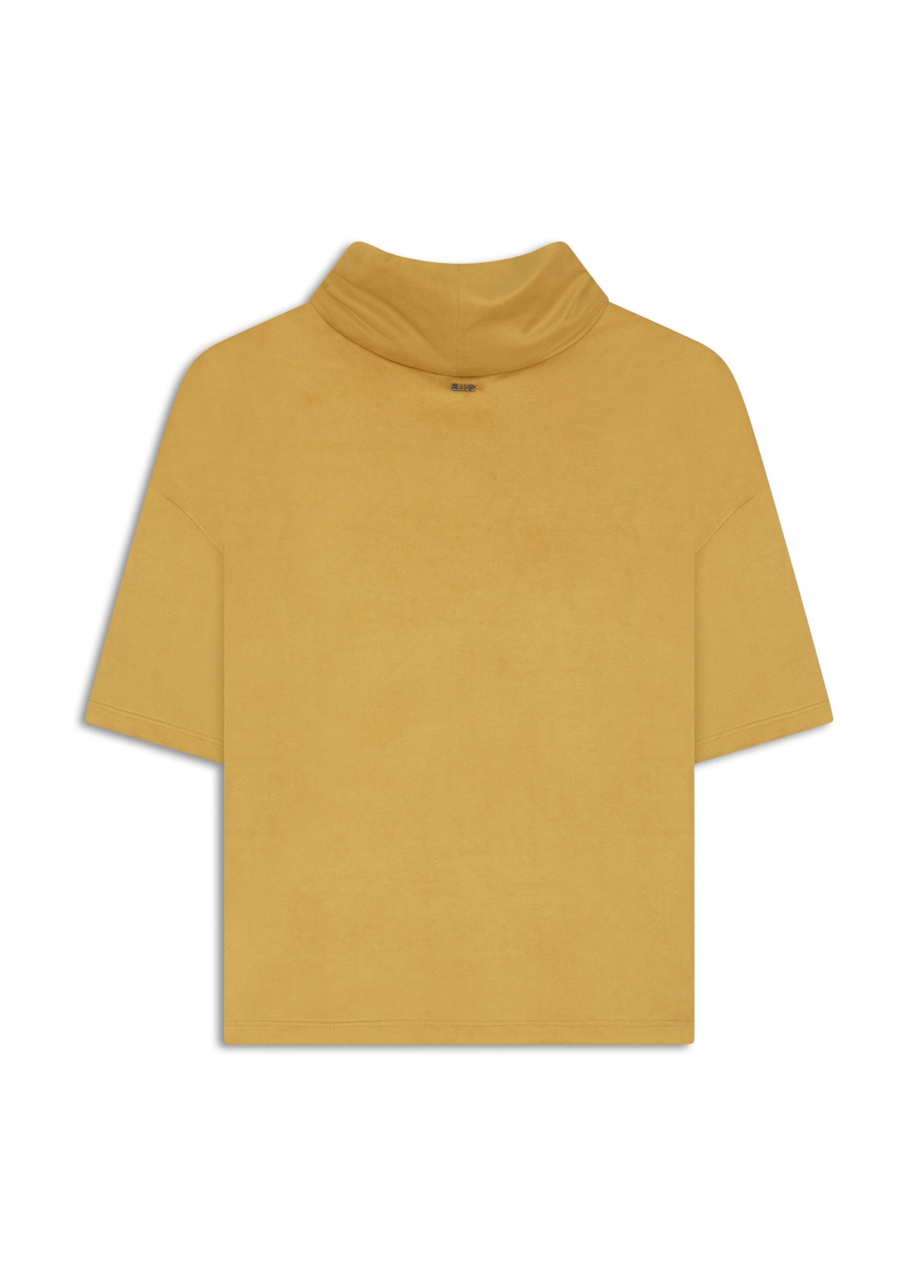 Blusa Jersey Leather High Collar Mostarda