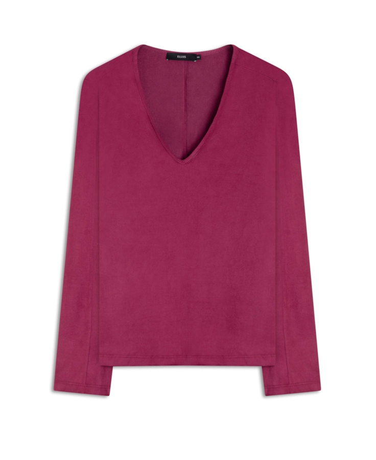 Blusa Jersey Leather Neck Fucsia