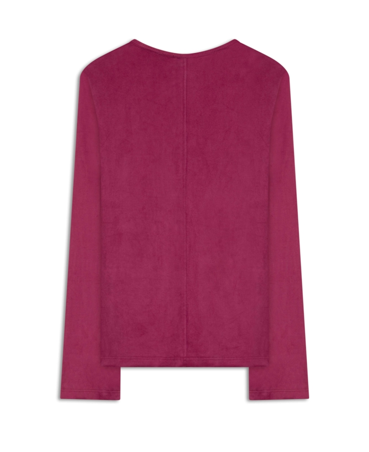 Blusa Jersey Leather Neck Fucsia