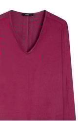 Blusa Jersey Leather Neck Fucsia