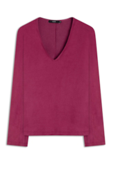 Blusa Jersey Leather Neck Fucsia