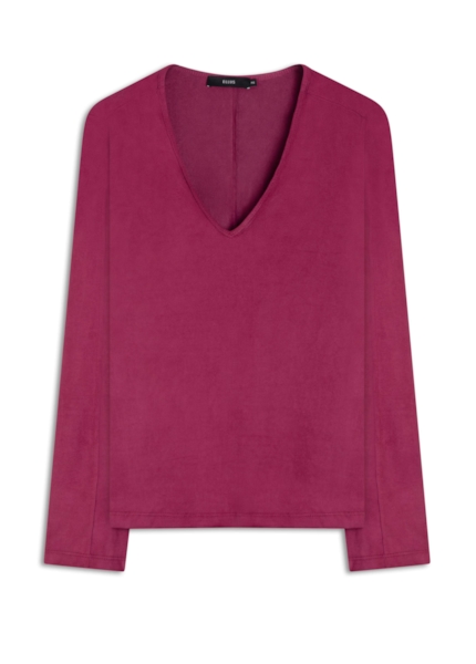 Blusa Jersey Leather Neck Fucsia