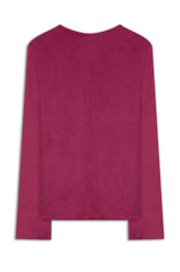 Blusa Jersey Leather Neck Fucsia