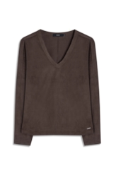 Blusa Jersey Leather Neck Marrom