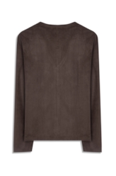 Blusa Jersey Leather Neck Marrom