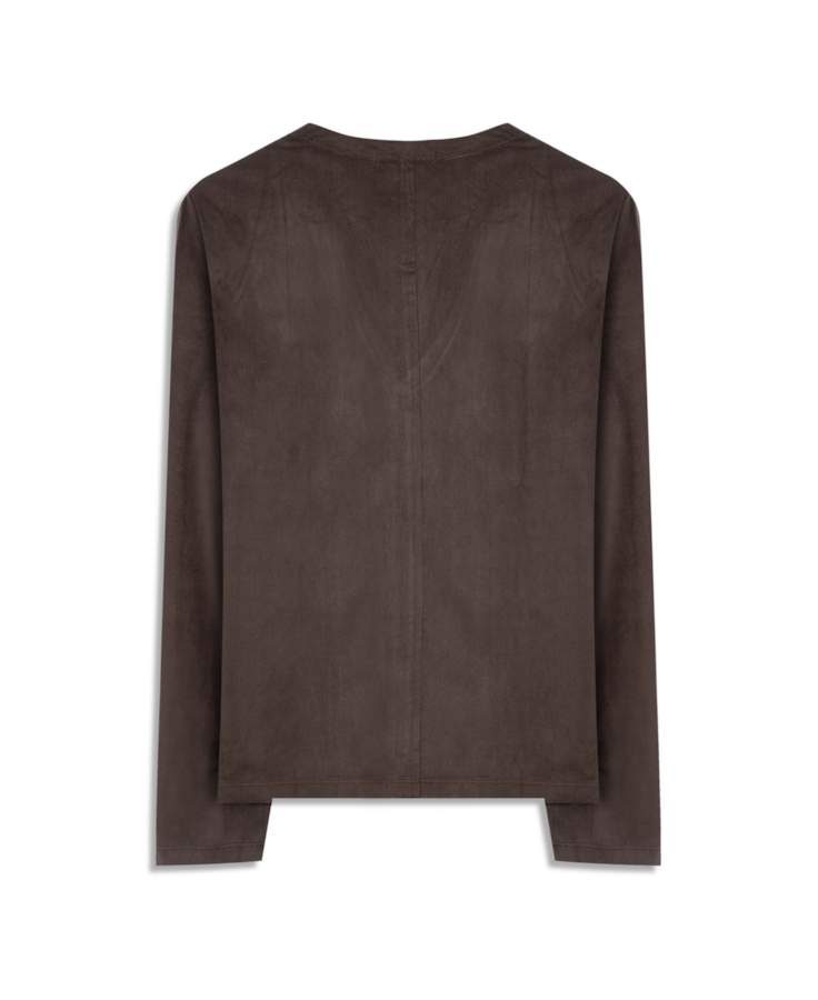 Blusa Jersey Leather Neck Marrom