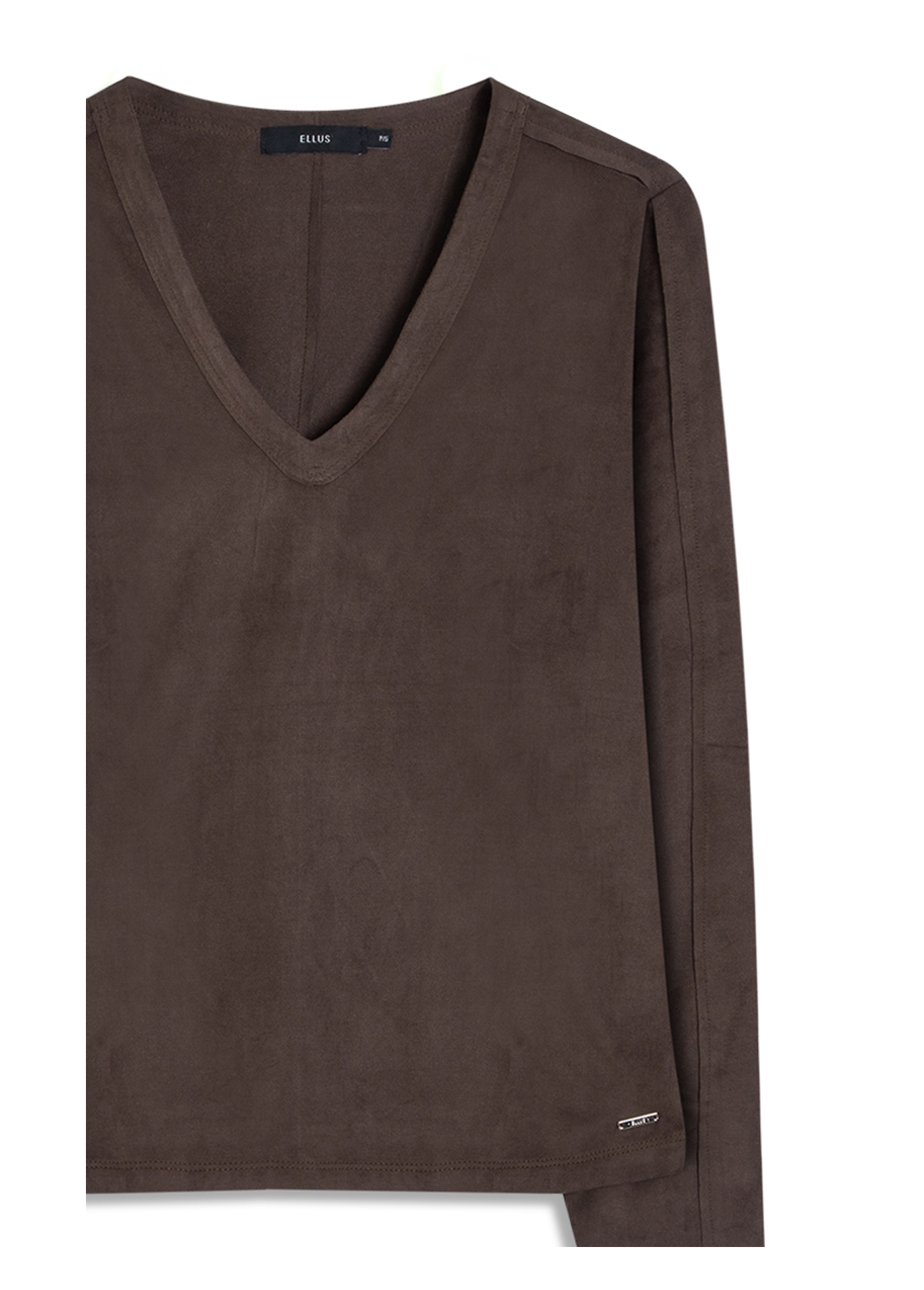 Blusa Jersey Leather Neck Marrom