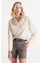 Blusa Jersey Leather Over Collar Sandy