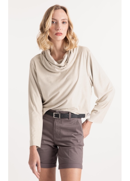 Blusa Jersey Leather Over Collar Sandy