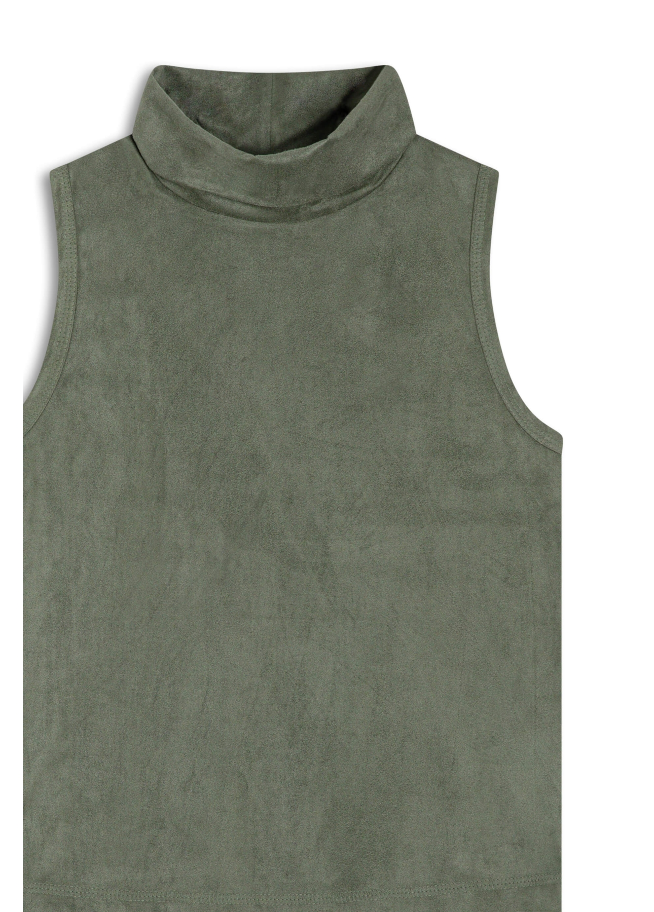 Blusa Jersey Leather Sleeveless Verde Oliva