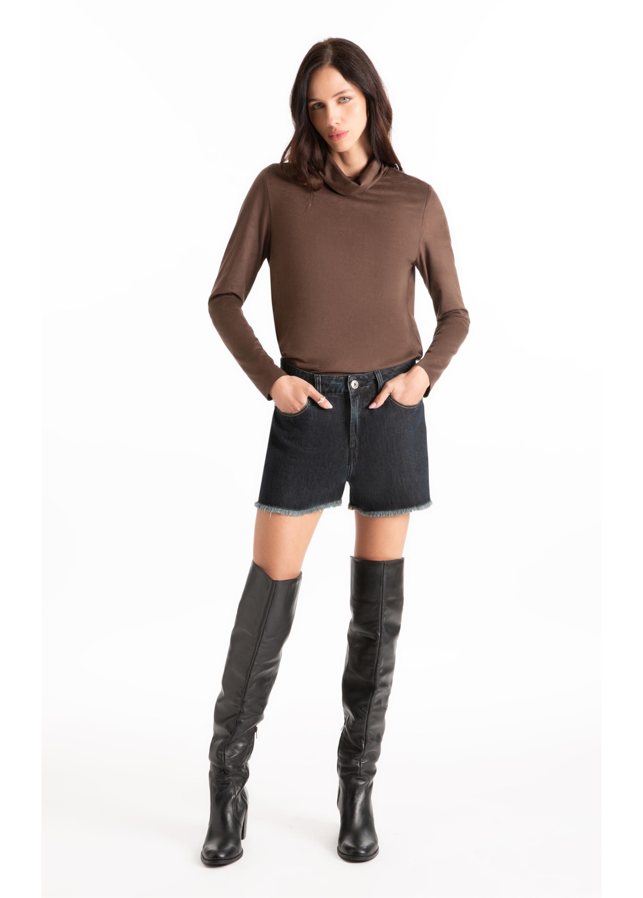 Blusa Jersey Leather Turtlle Marrom