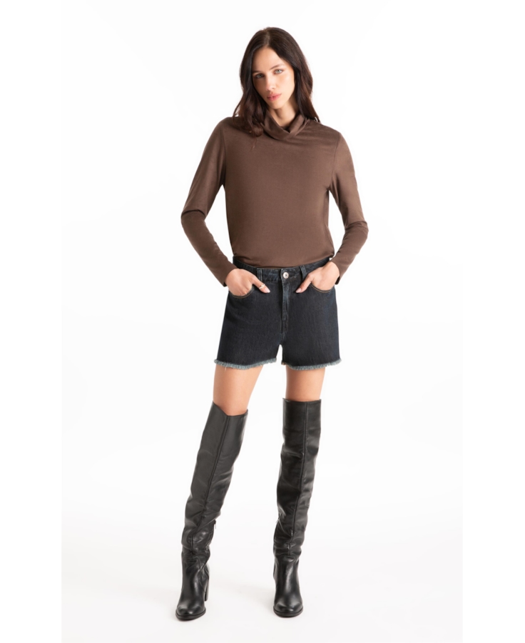 Blusa Jersey Leather Turtlle Marrom