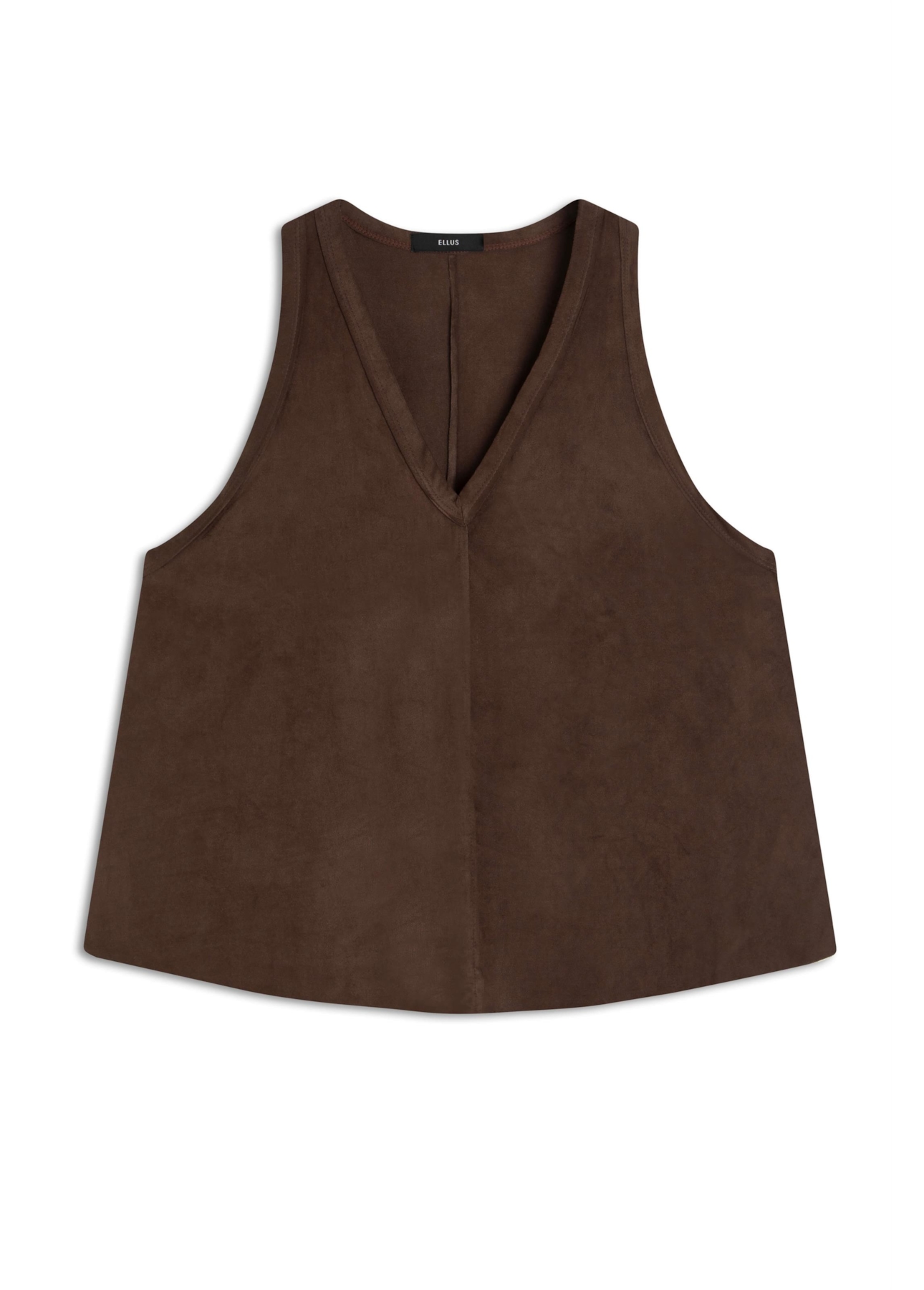 Blusa Jersey Neck Sleeveless Marrom