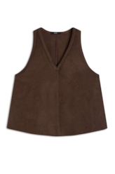 Blusa Jersey Neck Sleeveless Marrom