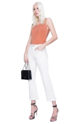Blusa Jersey Tricot Botoes Sleeveless Terra