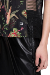 Blusa Jersey Tropical Night Mesh Preto