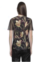 Blusa Jersey Tropical Night Mesh Preto