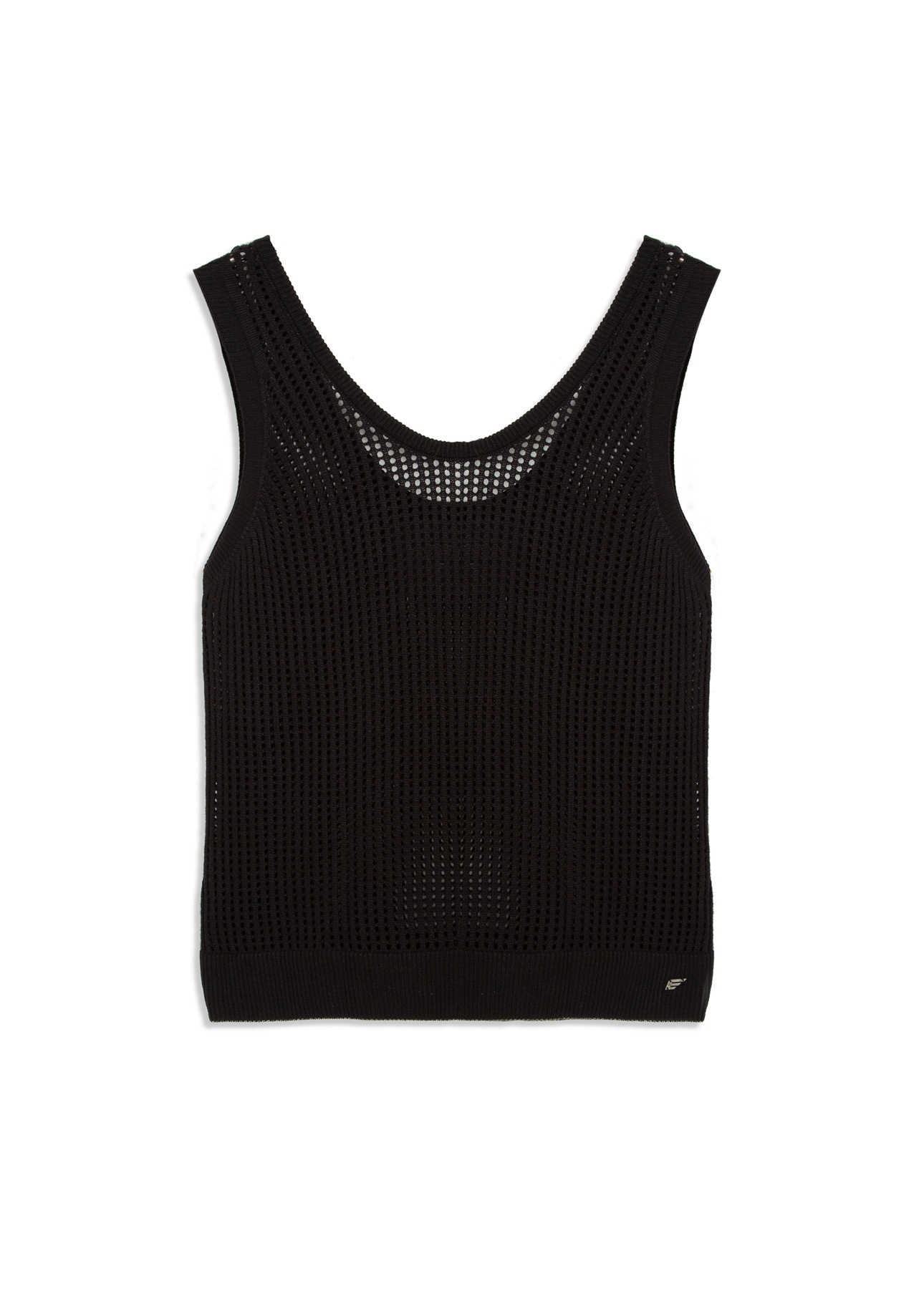Blusa Knitted Sleveless Fish Preto