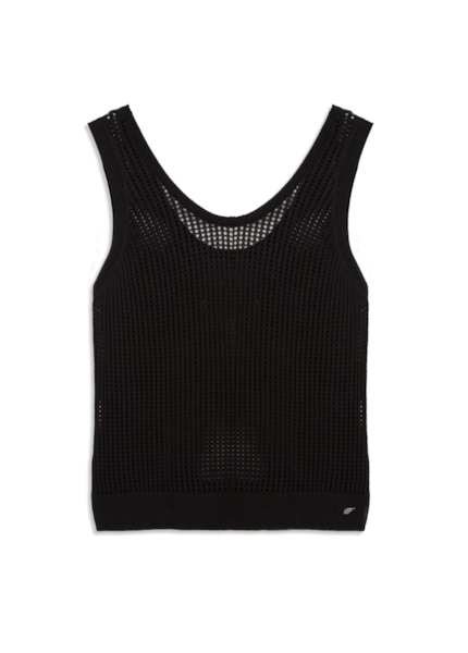 Blusa Knitted Sleveless Fish Preto