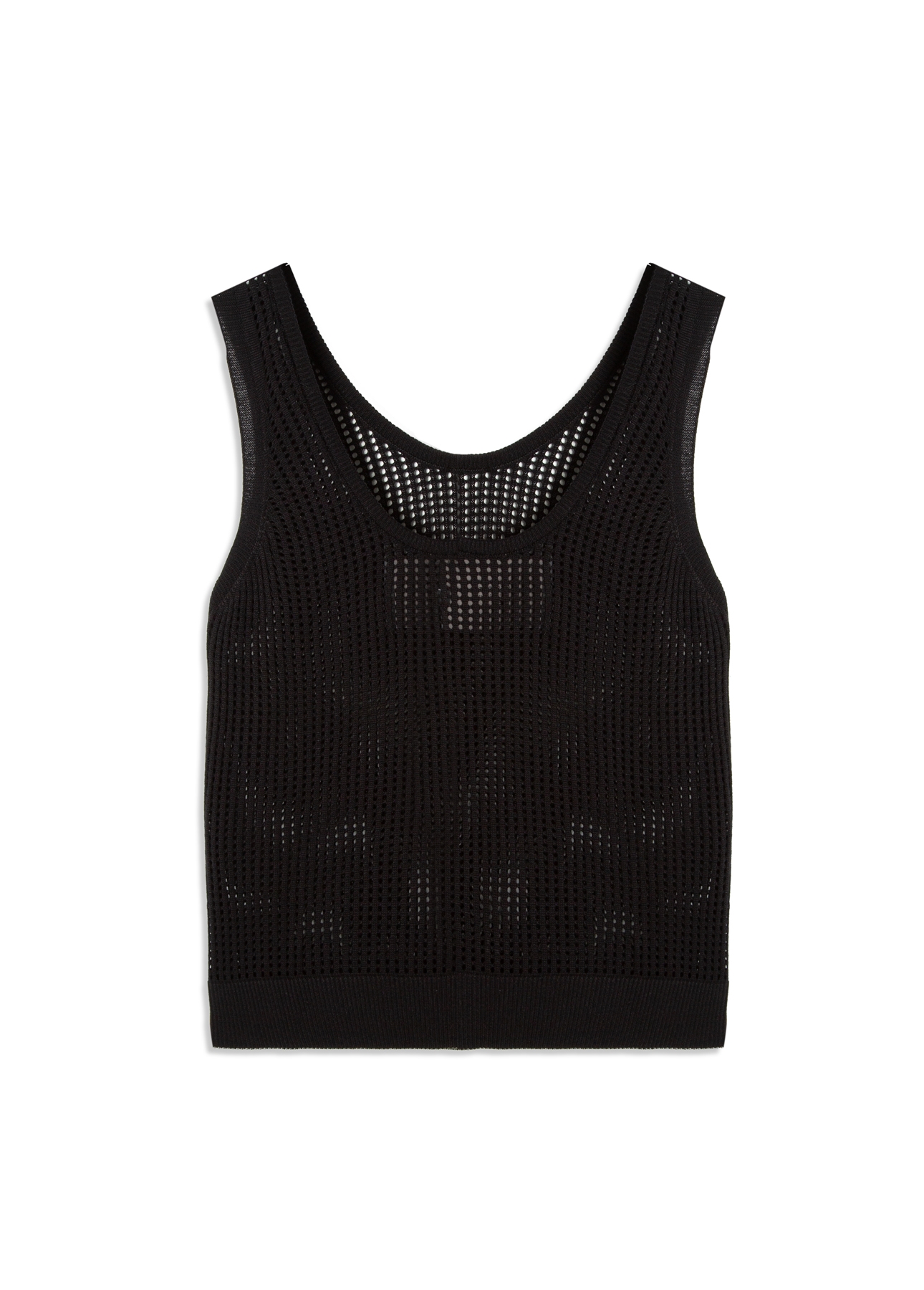 Blusa Knitted Sleveless Fish Preto