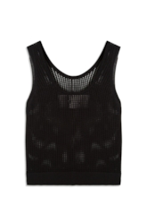 Blusa Knitted Sleveless Fish Preto
