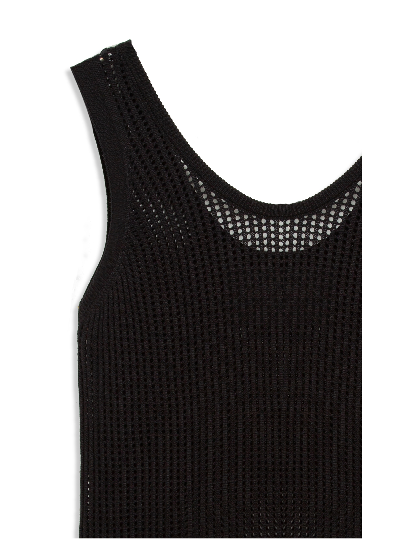 Blusa Knitted Sleveless Fish Preto