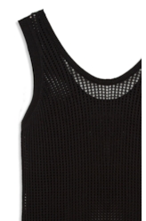 Blusa Knitted Sleveless Fish Preto