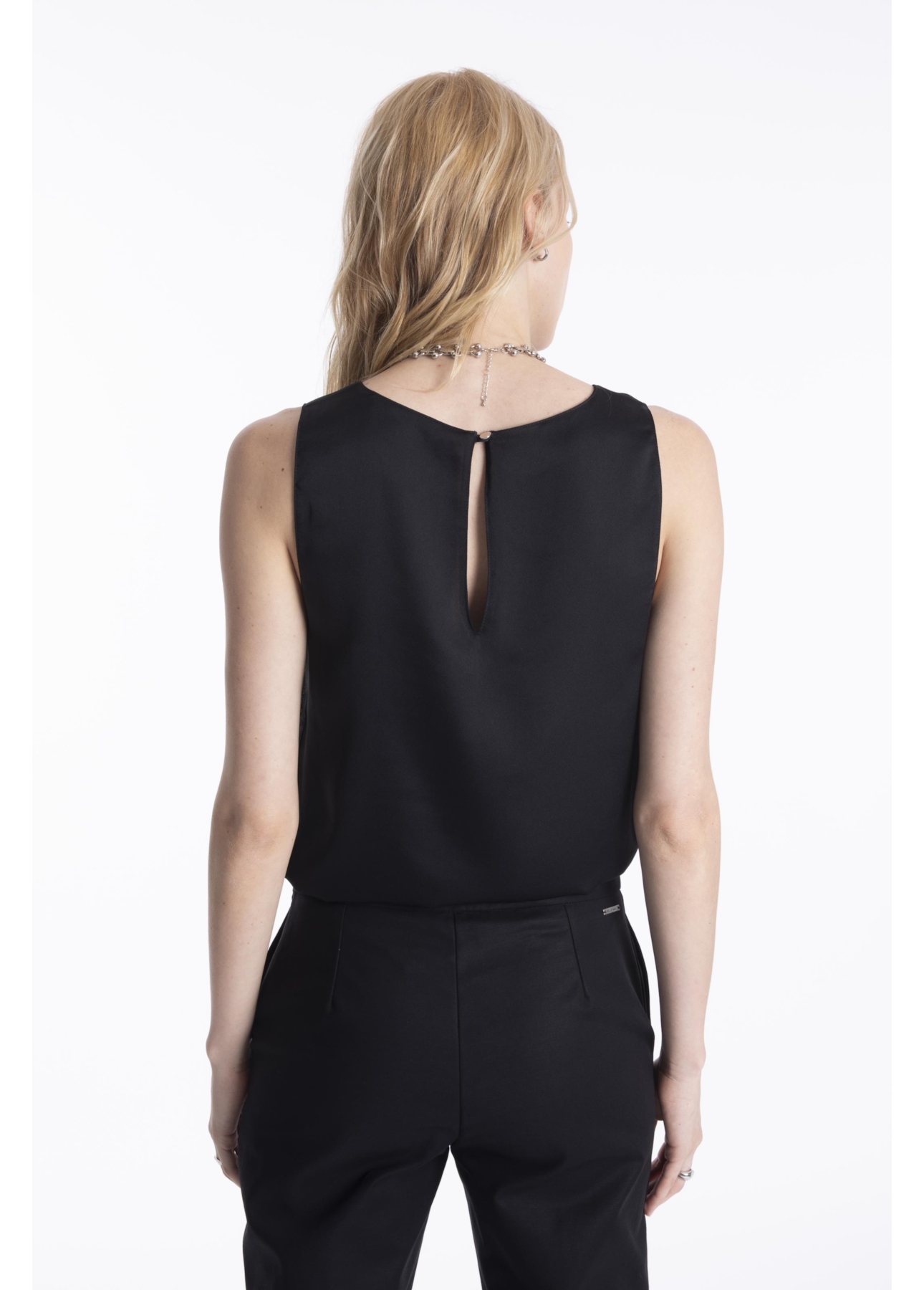 Blusa Lace Ellus Sleeveless Preto