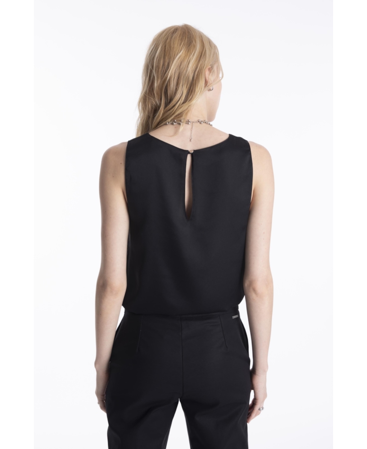 Blusa Lace Ellus Sleeveless Preto