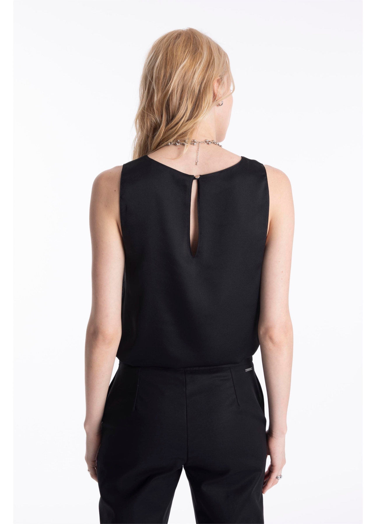 Blusa Lace Ellus Sleeveless Preto