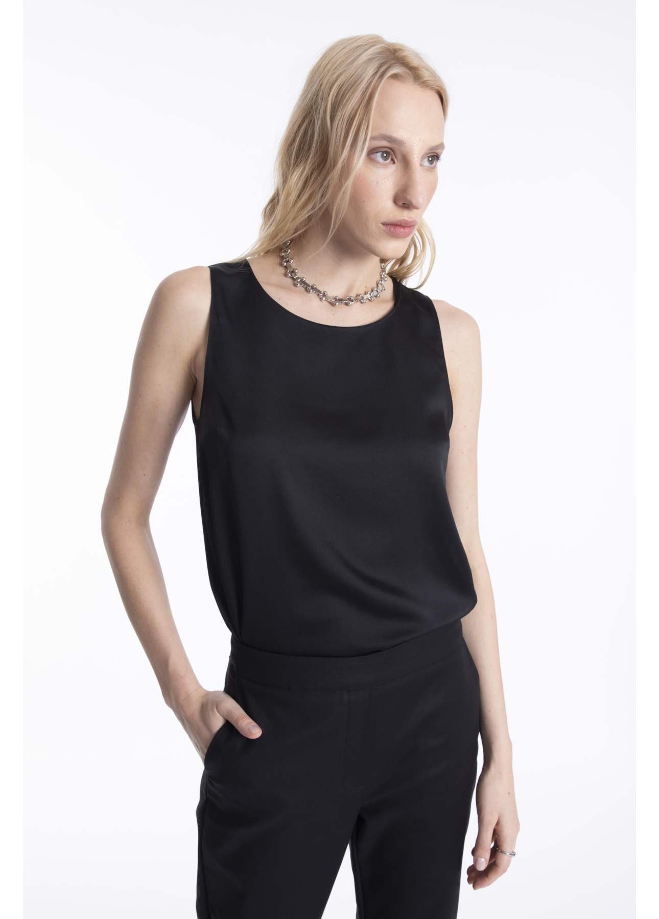 Blusa Lace Ellus Sleeveless Preto