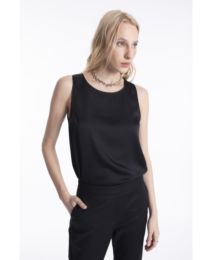 Blusa Lace Ellus Sleeveless Preto
