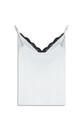 Blusa Lace Satin Strappy v Branco