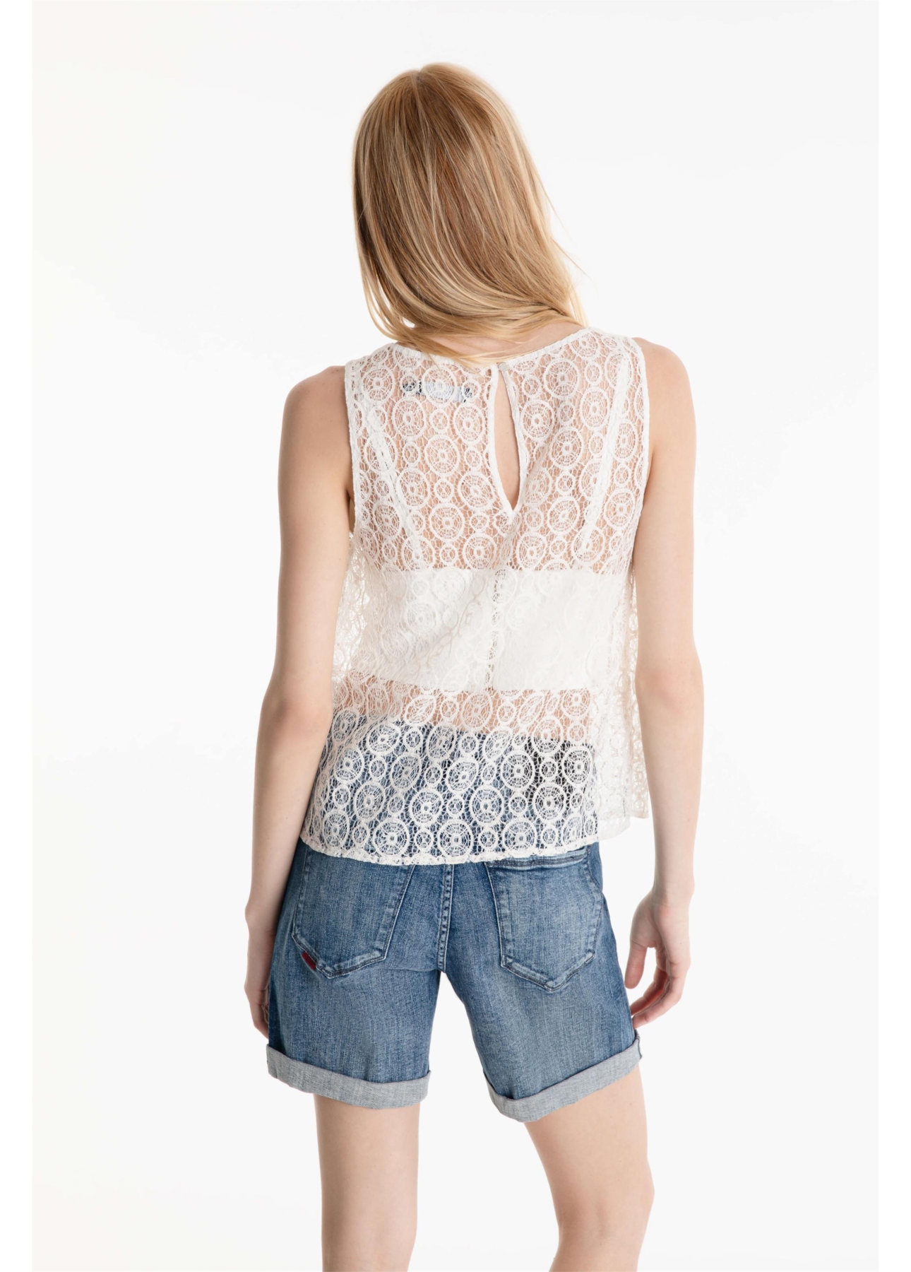 Blusa Lace Saturn Sleeveless Off White