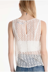 Blusa Lace Saturn Sleeveless Off White