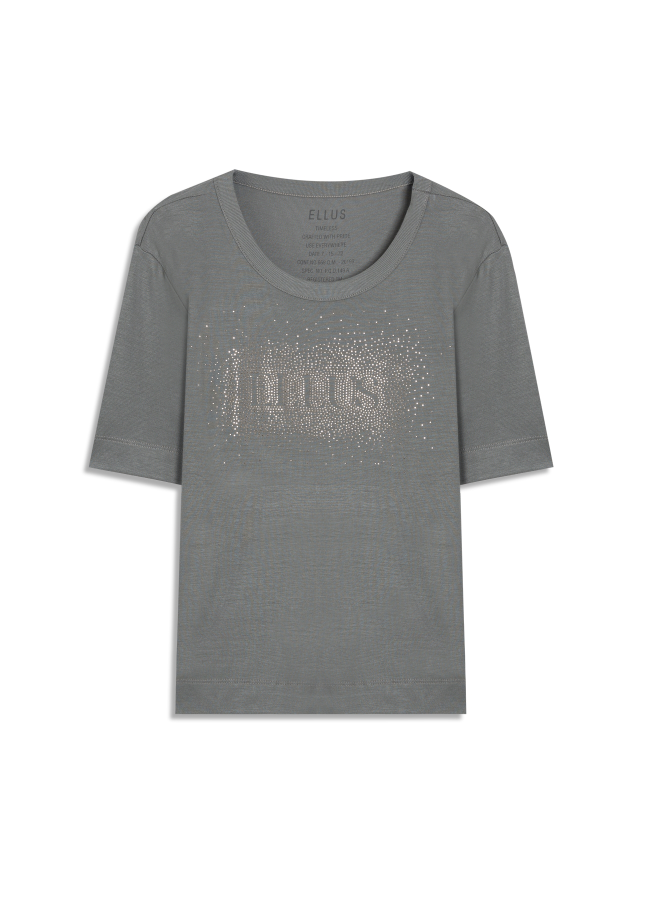 Blusa Light Rib Ellus Serifado Boxy Verde Army