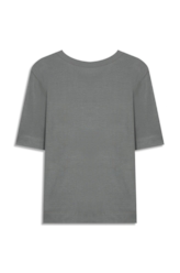 Blusa Light Rib Ellus Serifado Boxy Verde Army