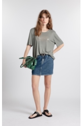 Blusa Light Rib Ellus Serifado Boxy Verde Army