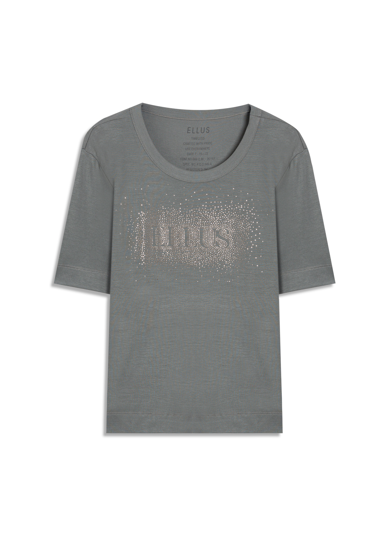 Blusa Light Rib Ellus Serifado Boxy Verde Army