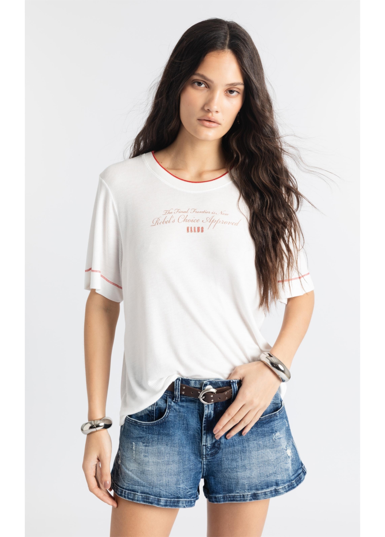 Blusa Light Rib Rebels Choice Boxy Off White
