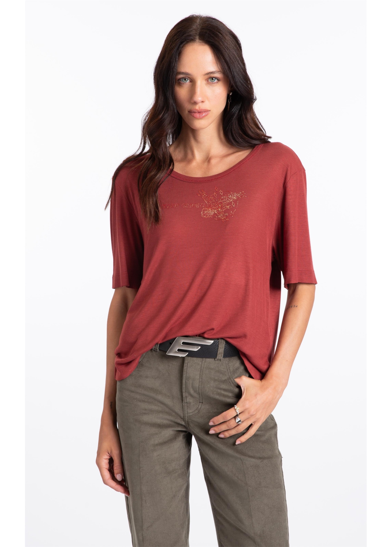 Blusa Light Rib Rock Tour Bordeaux