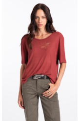 Blusa Light Rib Rock Tour Bordeaux