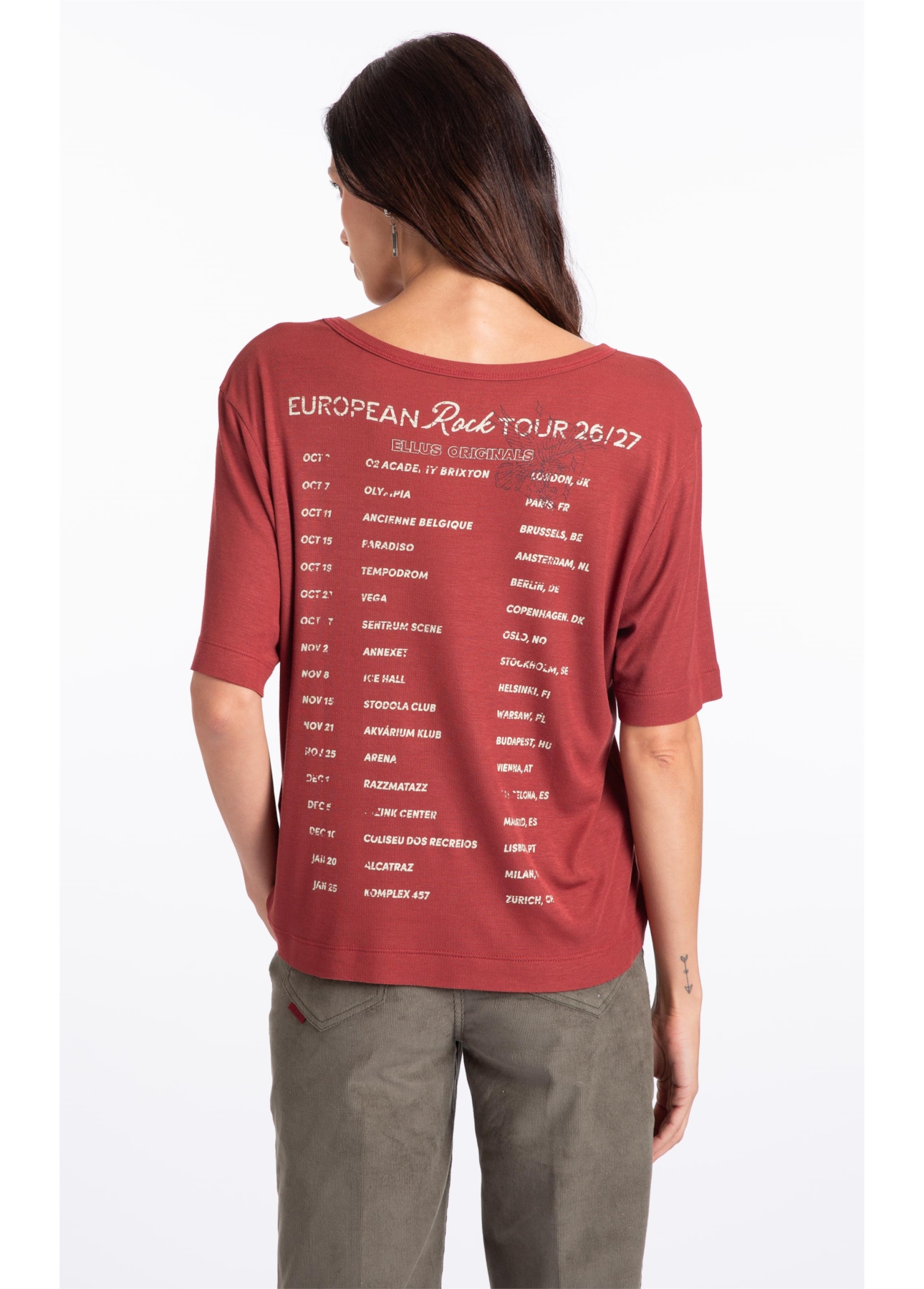 Blusa Light Rib Rock Tour Bordeaux
