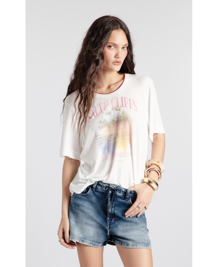 Blusa Light Rib Salt & Cliffs Boxy Off White