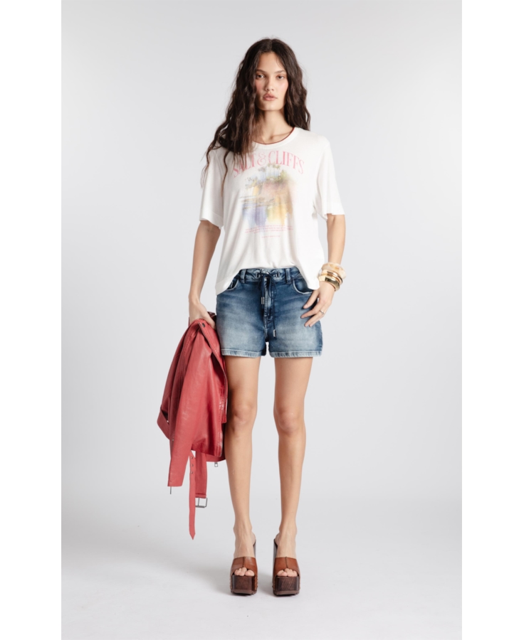 Blusa Light Rib Salt & Cliffs Boxy Off White